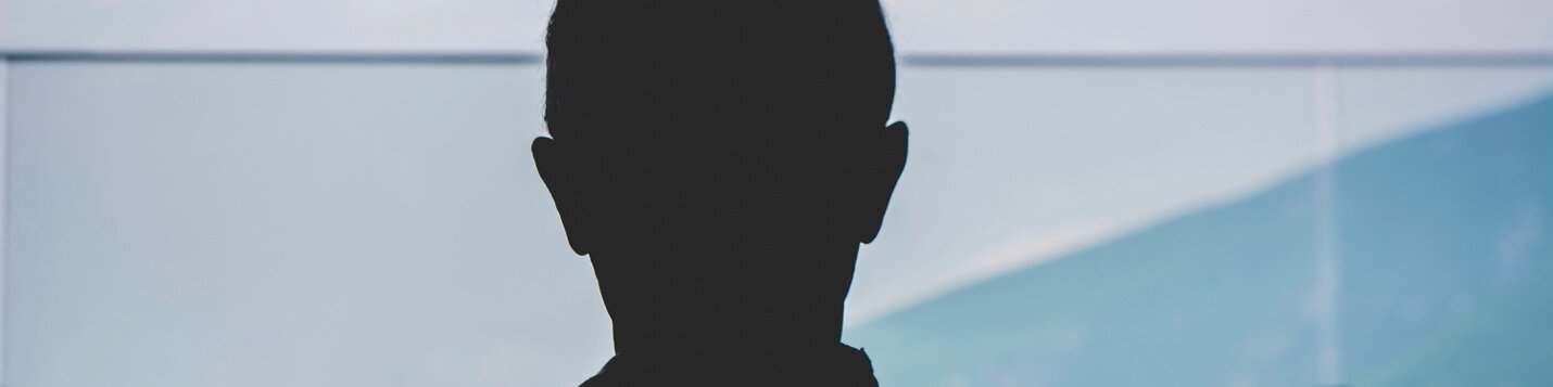 Silhouette of a person in profile