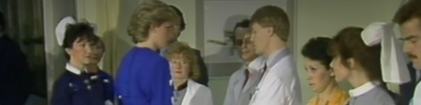 Princess Diana shaking hands with an AIDS patient, April 1987