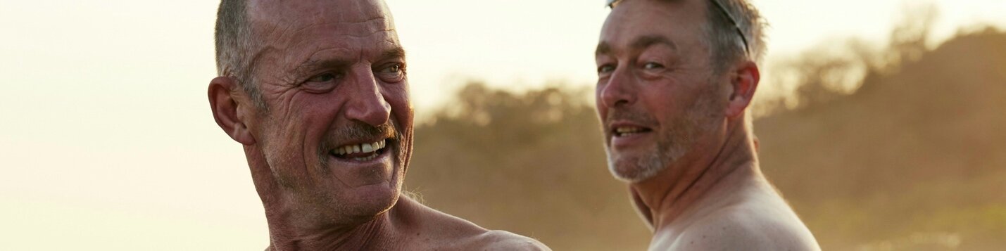 Two men at the beach